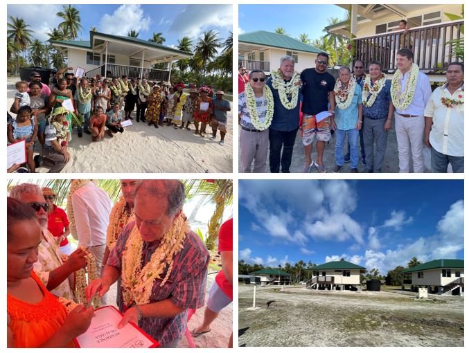 45 familles des Tuamotu reçoivent les clés de leur Fare OPH